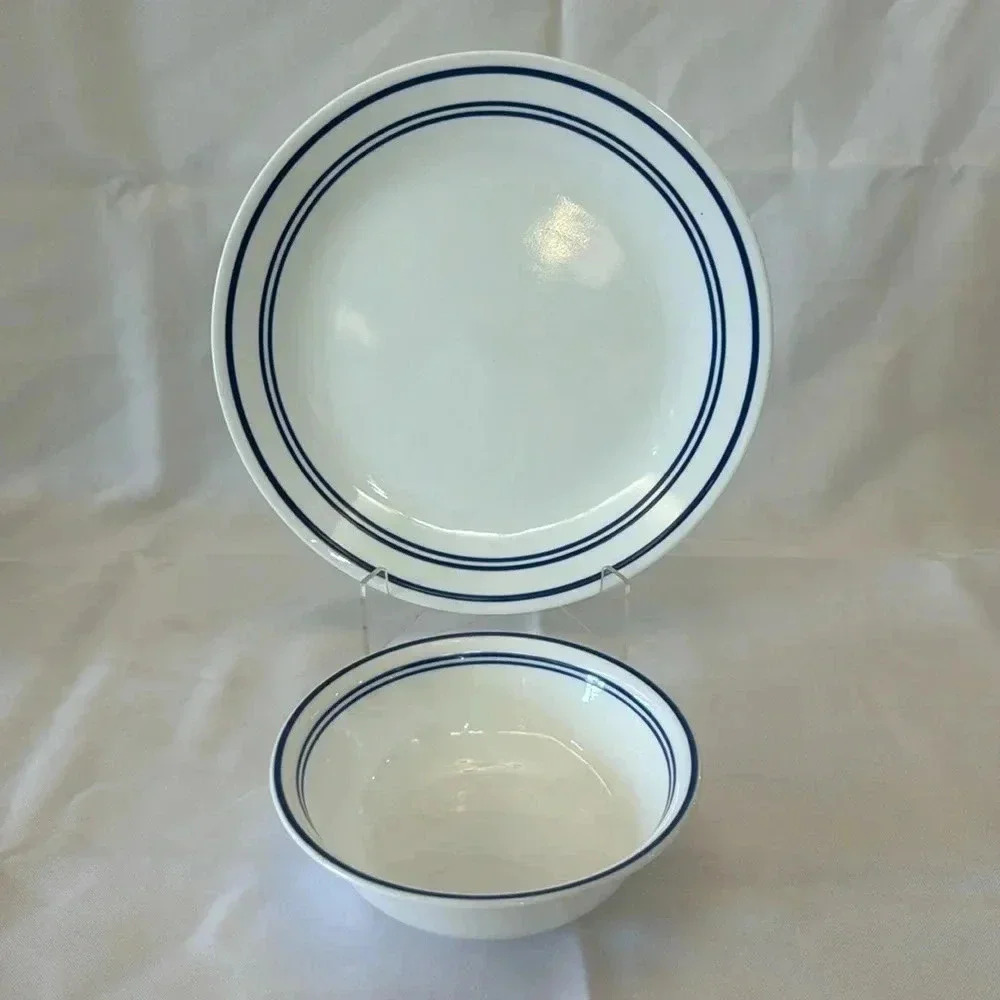 Corelle Classic Cafe Blue Dinner Plate and Bowl